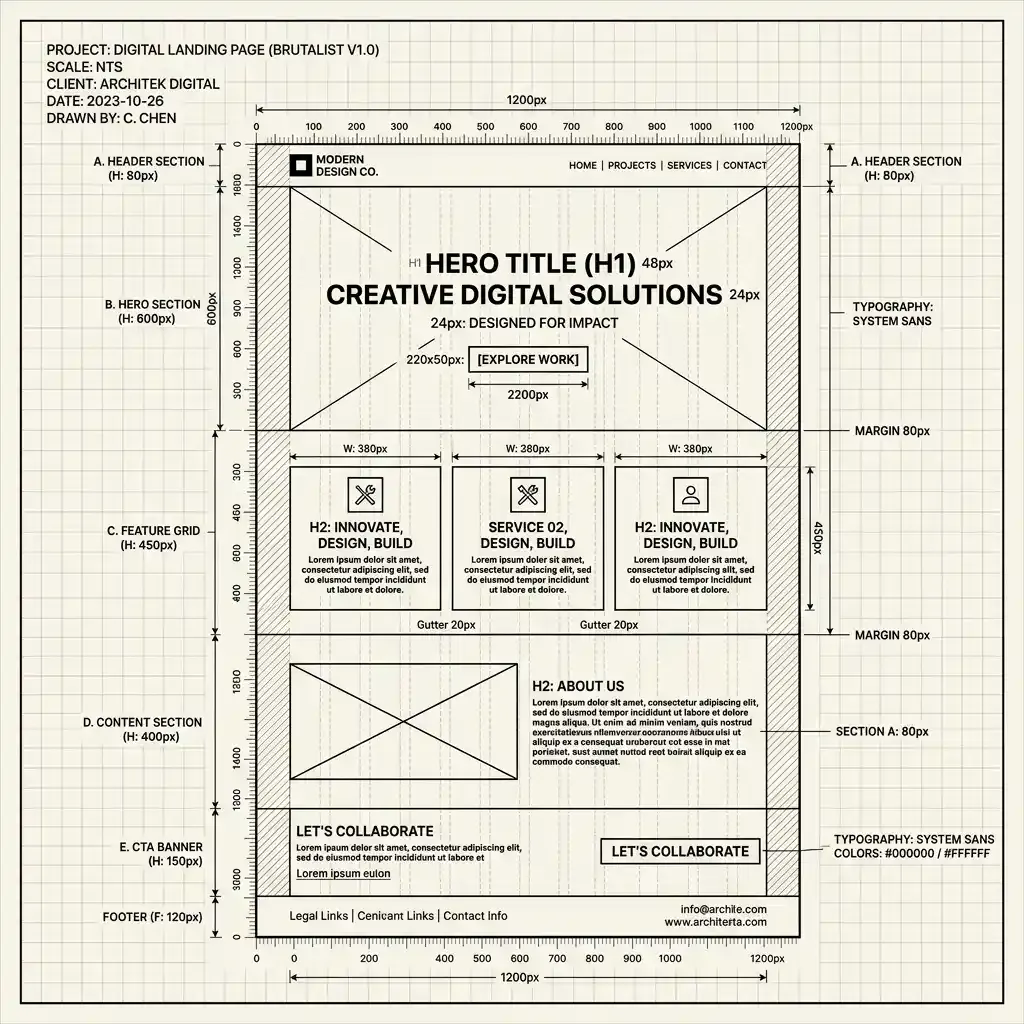 Simple blueprint of a web interface